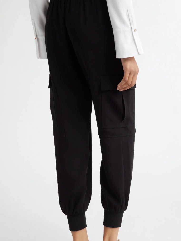 Cinq A Sept Black Cargo Joggers With Utility Pockets